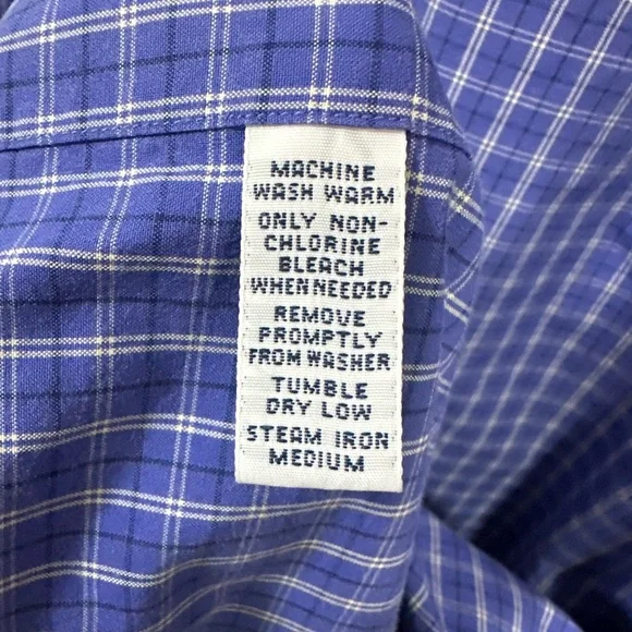 Polo by Ralph Lauren Button Down Size 3XLT 100% Cotton Blue Plaid Long Sleeve - Picture 5 of 9